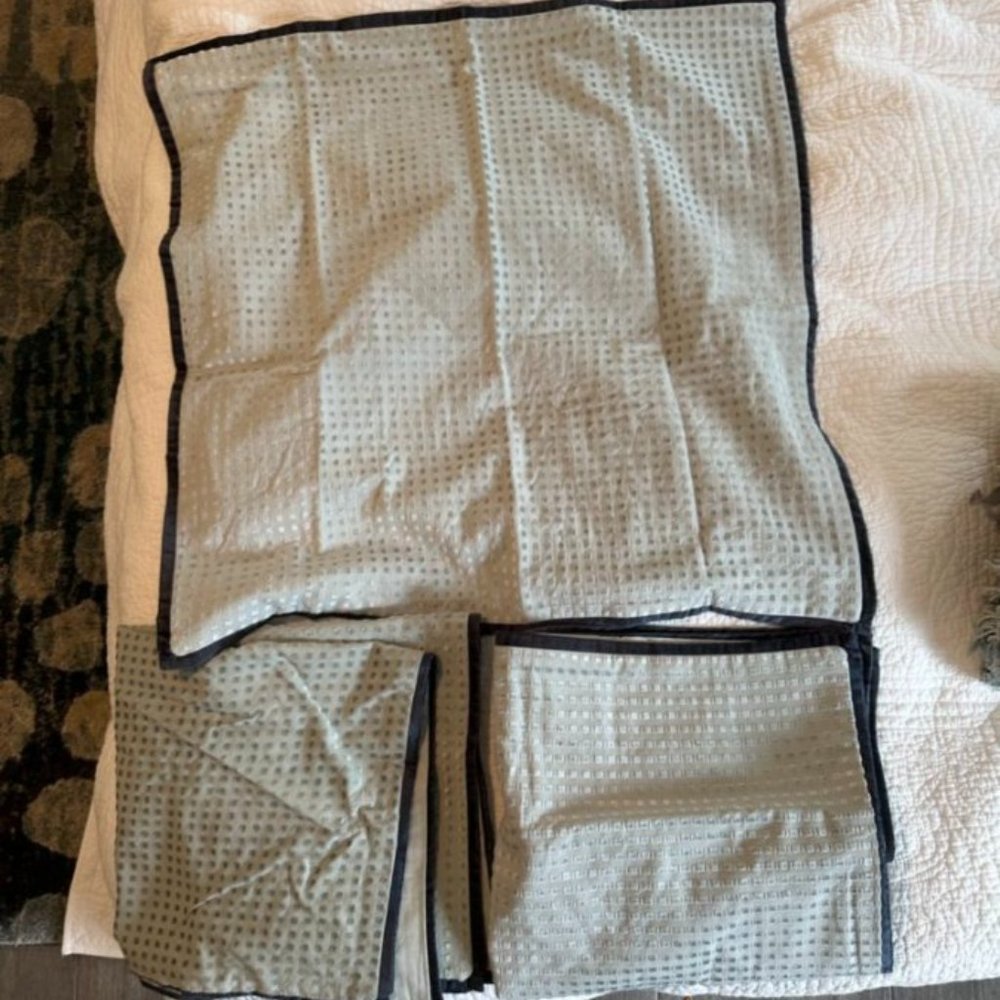 THREE NEW Anthropologie Euro Sham Pillow Cases blue